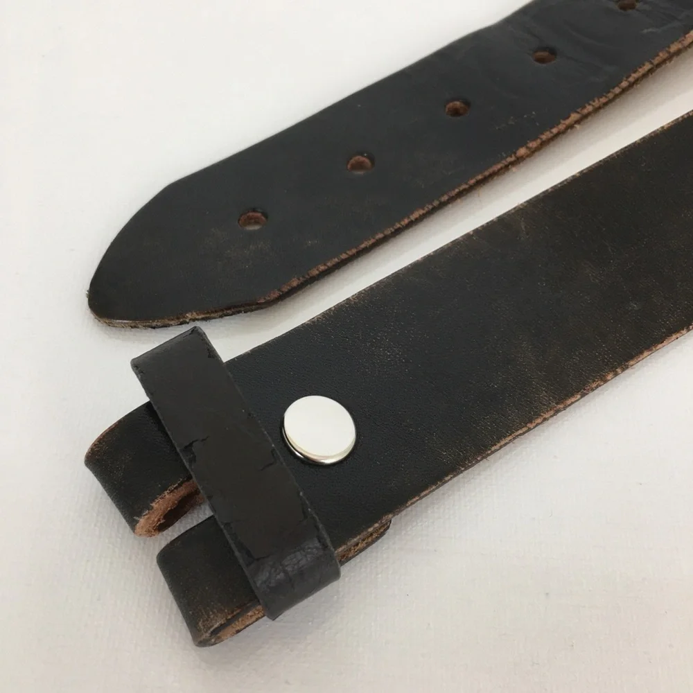 Vintage Mens Veterans of Foreign Wars Brown Leather Belt Military Service USA